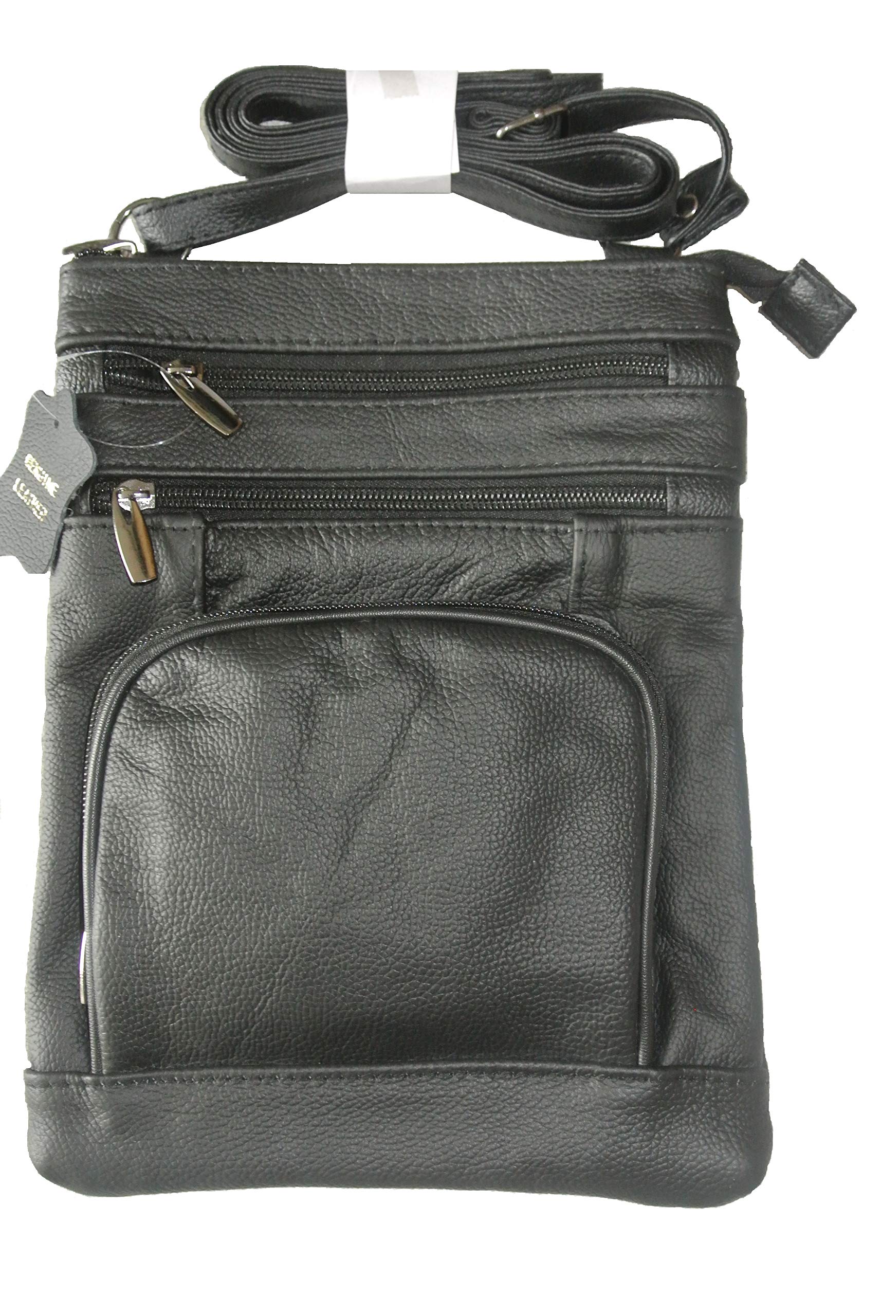 INTERHOME GENUINE LEATHER BAG - HANDBAG - BLACK COLOR