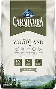 Blue Buffalo Carnivora Optimal Prey Nutrition High Protein, Grain Free Natural Adult Dry Dog Food, Woodland Blend 22lb