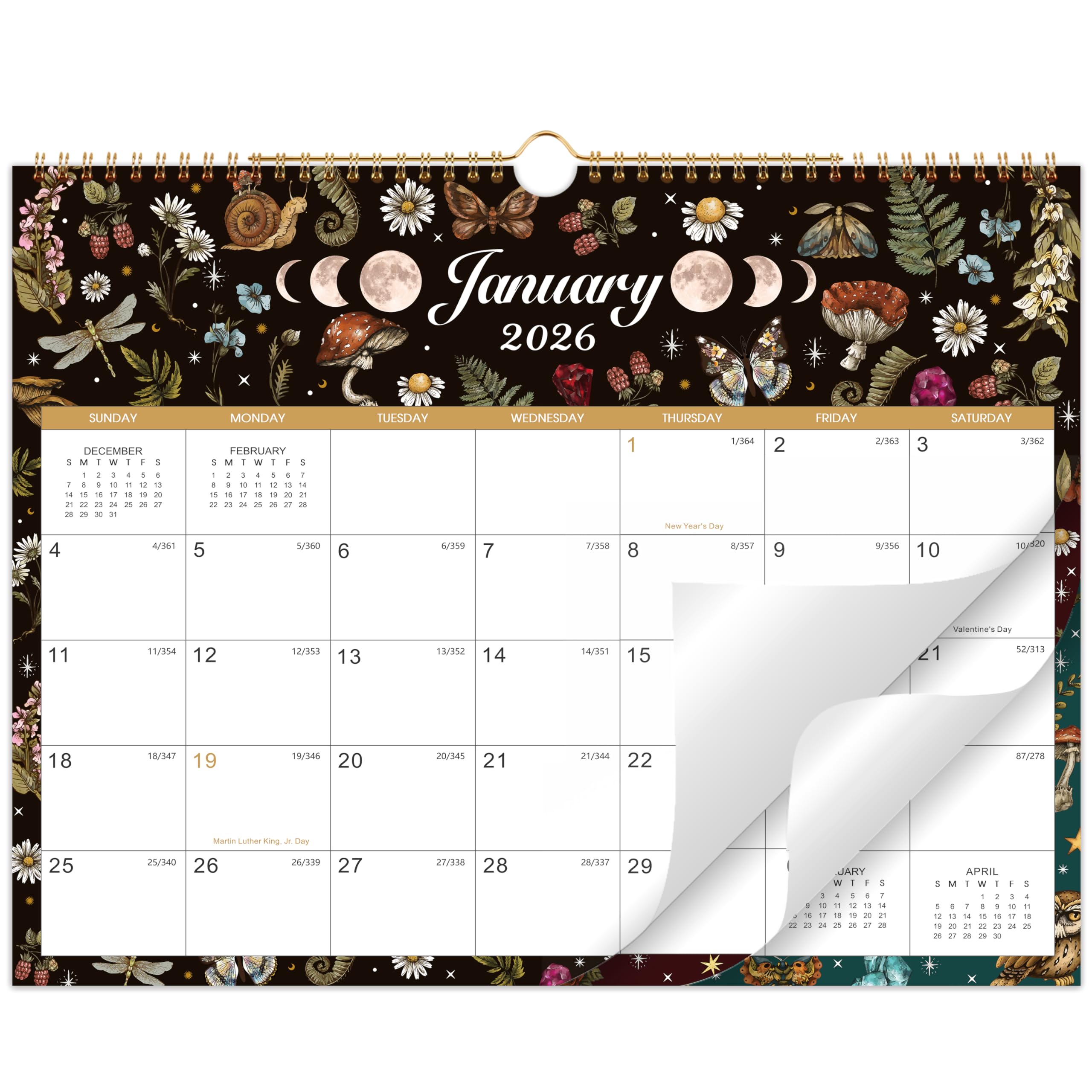 Photo 1 of 2026-2027 Wall Calendar - 18 Months Wall Calendar from Jan. 2026 - Jun. 2027, 14.7" x 11.5", Premium Thick Paper, Haning Loop for Home & Office