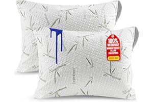 Utopia Bedding Bamboo Viscose Waterproof Pillow Protector Zippered (2 Pack) King – Bed Bug Proof Pillow Encasement 20 x 38 In