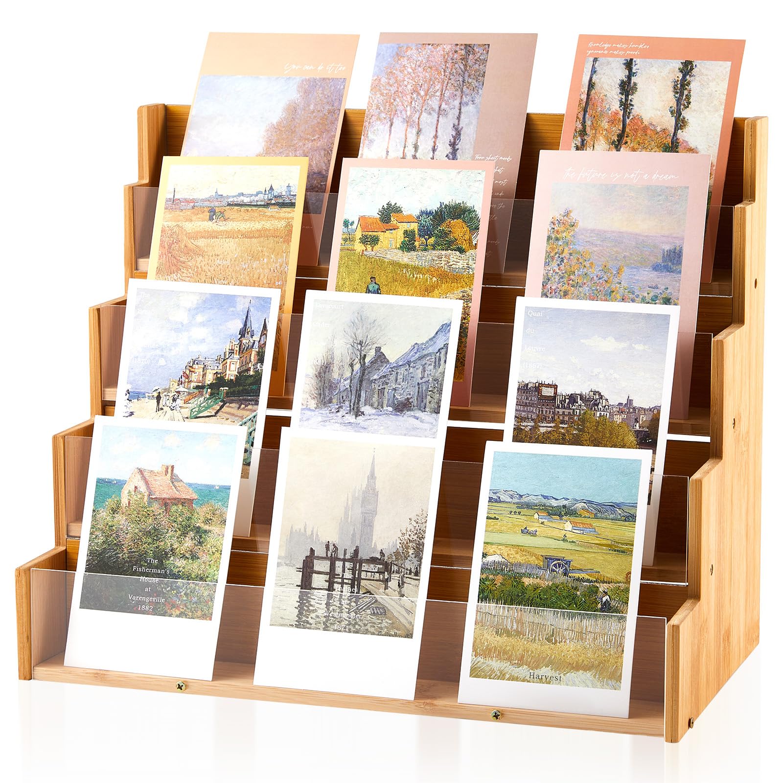 Yuntau 4 Tier Greeting Card Display Stand Wood