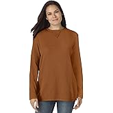 Woman Within Plus Size Ultra Soft Waffle Thermal Sweatshirt