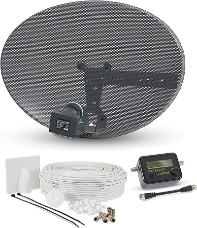Viewi SSL Zone 1 HD Ready Satellite Dish Kit Quad LNB 5m Twin Cable Kit