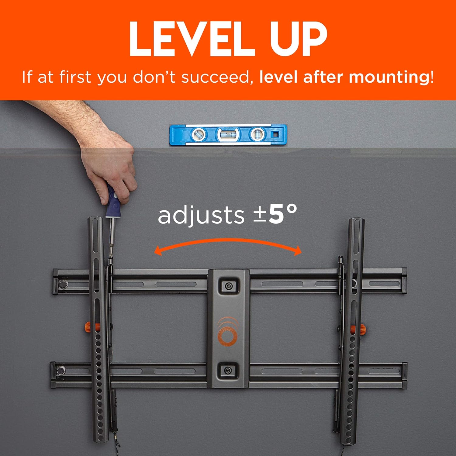 ECHOGEAR Tilting TV Wall Mount with Low Profile Design for 40" - 82" TVs - Eliminate Glare with 10º of Smooth Tilt - Slides to Center Between Studs & Can Be Leveled After Install - 2019 Upgrade: Home Audio & Theater