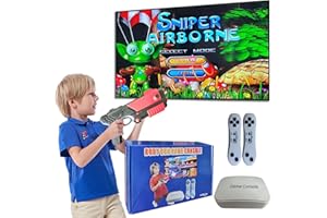 LEYOUTIME TV Game Console with 100+ Games, Handheld Video GameConsole for Kids, GameSystem with AR Gun Game for Boys,2 GameController, TV Plug& Play, Xmas Birthday Toy Gift for Boys Girls Age 3 +