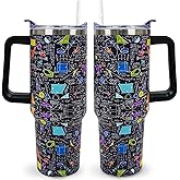 muanns Math Tumbler - 40Oz Stainless Steel Insulated Water Bottle with Lid and Straw - Christmas Teacher Gift