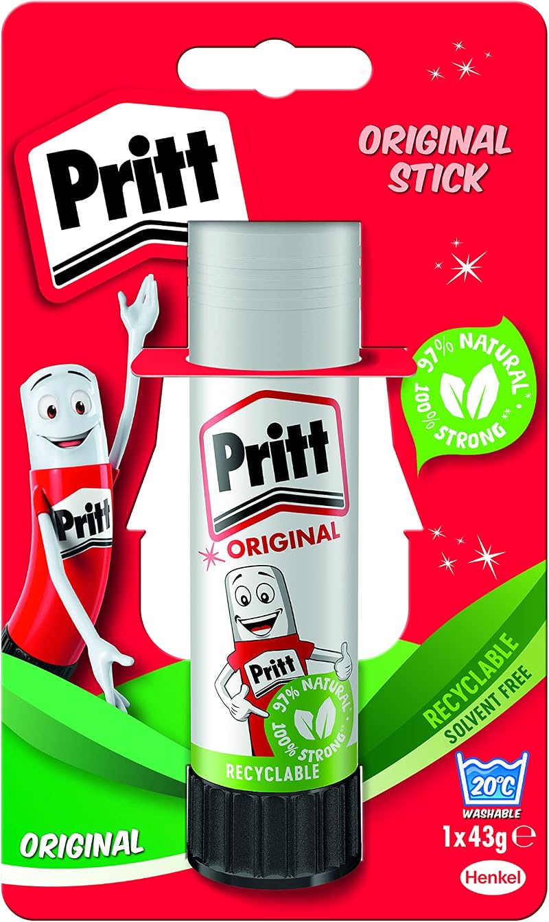 Pritt Glue Stick 43g White Craft School Office Kids Arts Paper Adhesive