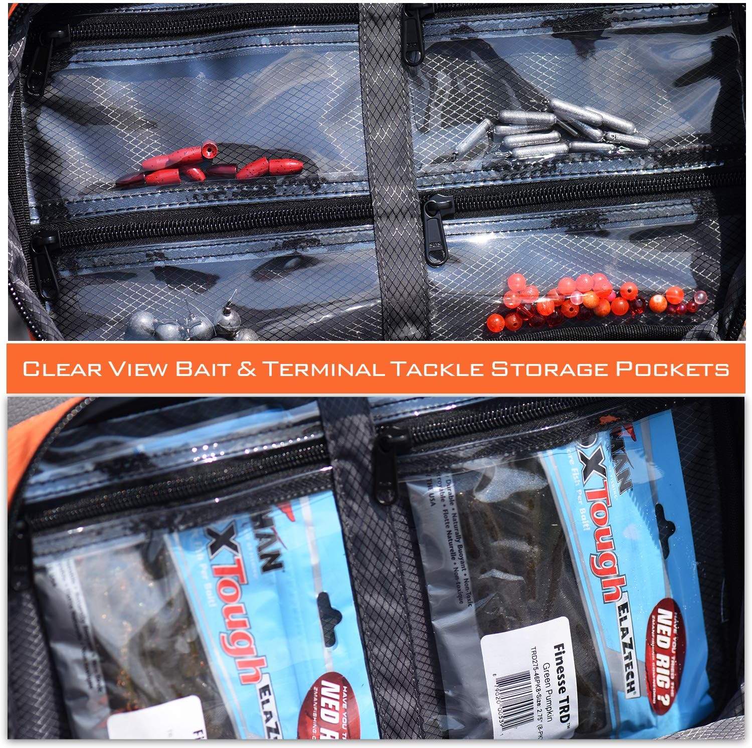 KastKing KKBS-BB-6S Bait Boss Lure Bag Utility Binder Tackle Bag - Soft Bait Binder - Fishing Gear Bag, Self-Healing Zippers & Padded Handle Design : Sports & Outdoors