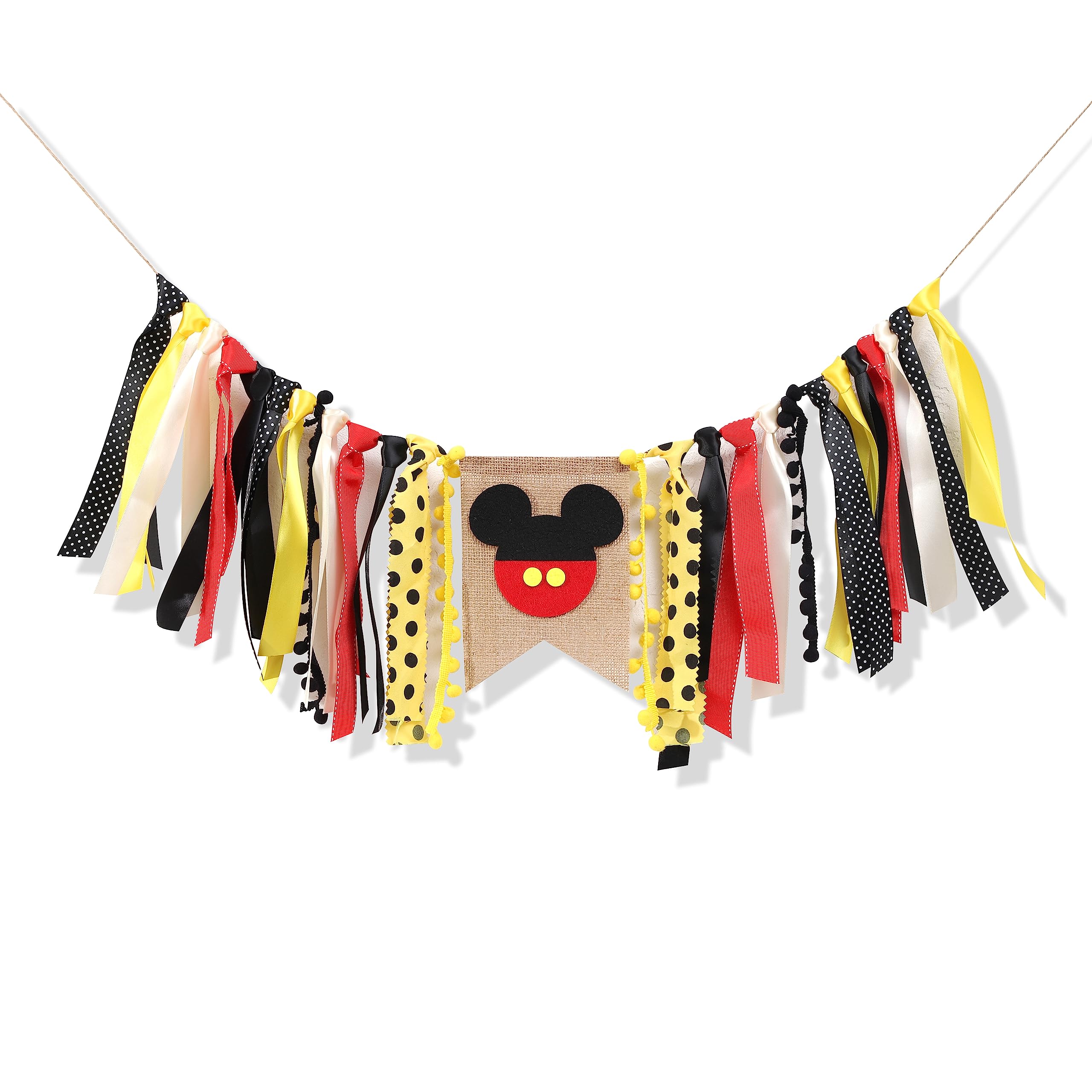 Photo 1 of Mouse High Chair Banner - Mouse Birthday Party Decorations, First Year Highchair, Animal High Chair Banner, 1st Birthday Decoration, Cake Smash Backdrop Props