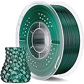 ELEGOO Silk PLA Filament 1.75mm Dual Color Black Green 1KG, Shiny 3D Printer Filament Dimensional Accuracy +/- 0.05mm, 1kg Spool(2.2lbs) Fits for Most FDM 3D Printers