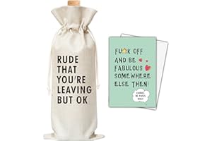 chanuan Coworker Leaving Wine Gift Bags, New Job Wine Bag For Wine Bottles, New Beginning Gifts For Leaving Coworker, Going Away Work Friend, Farewell, 1 Wine Bag With 1 Coworker Leaving Card (A15)