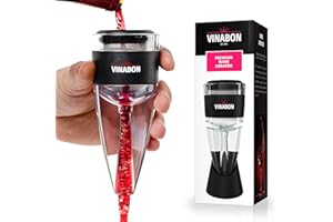 VINABON Red Wine Air Aerator – Updated 2026 Professional-Quality Multi-Stage Wine Decanter with Aerator – Improves Wine Flavo