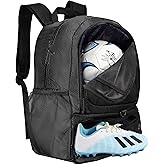 Rudmox Soccer Bag, Basketball Backpack, Sports Equipment Bag with Shoes and Ball Compartment Holds Sneaks, Helmet, Basketball, Football, Vollyball, Gloves