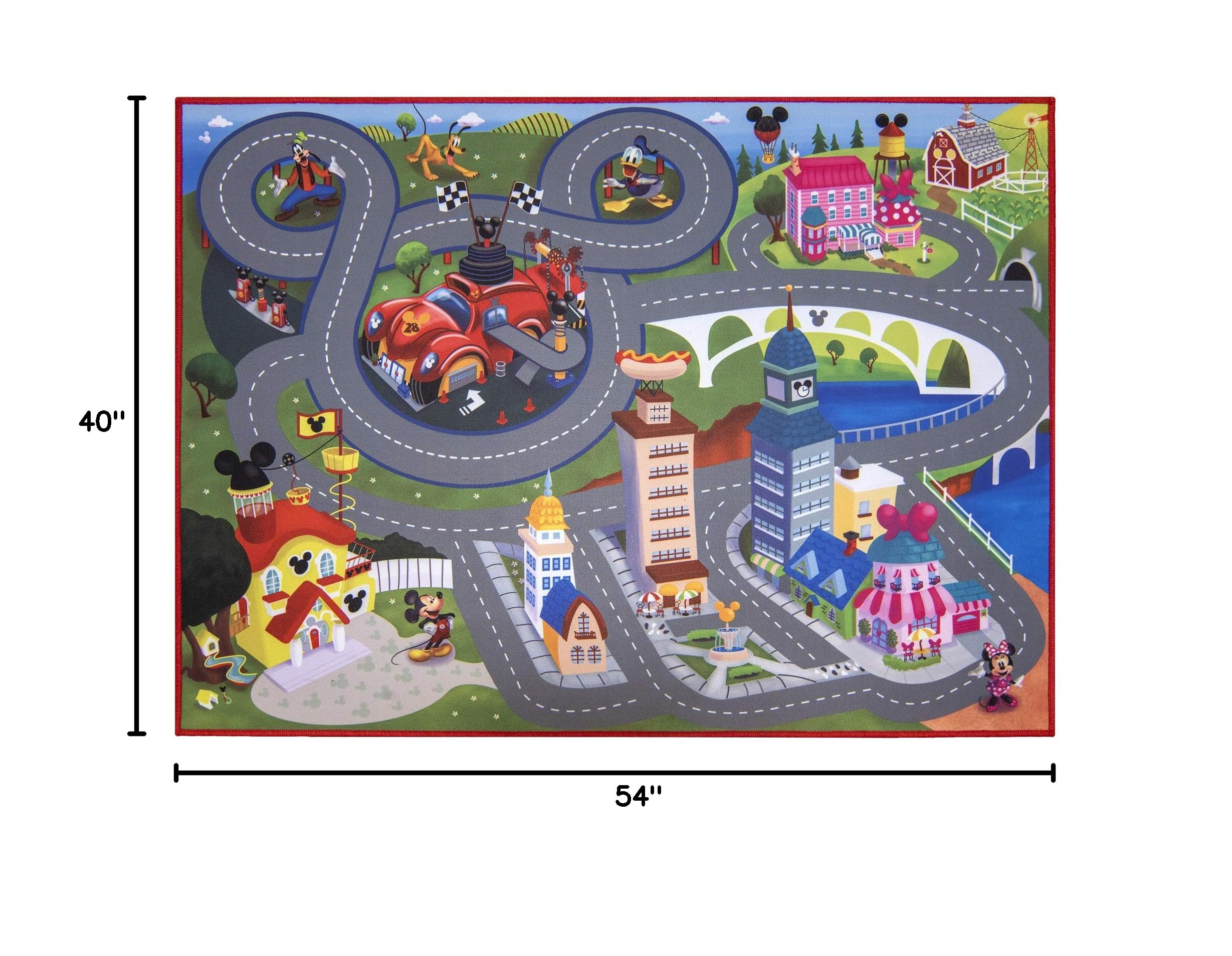 Gertmenian Disney Rug Boys Girls Childrens Bedroom Decor Kids Home Room Toys Bedding Games Area Carpet, 3x5 Small, Mickey Mouse Play Mat