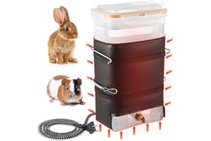 SAILLONG 1 Pack 74 oz Heated Rabbit Water Bottle, Large Rabbit Water Dispenser No Drip, Bunny Bottle, Heated Small Animal Drinker for Pets, Rabbits, Guinea Pigs, Hamster, Ferrets, Birds, Mouse, Rats