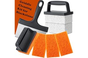 WHALEME Griddle Cleaning Kit Compatible with Blackstone - Flat Top Grill Cleaner Grill Cleaning Kit with Grill Brick, Griddle Scraper & Grill Brush, Griddle Seasoning Accessories Kit to Remove Stain