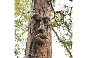 EIIORPO Tree Faces Decor Outdoor, Tree Face Outdoor Statues Funny Yard Art for Garden, Lawn, Halloween Decorations (D)