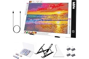 Mlife Diamond Art Painting A4 LED Light Pad - Dimmable Light Board Kit, Apply to Full Drill & Partial Drill 5D Diamond Art with Detachable Stand and Clips