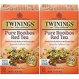 Twinings Pure Rooibos Red Tea - A Naturally Sweet and Tangy Red Tea, Caffeine-Free Herbal Tea Bags, Individually Wrapped, 20