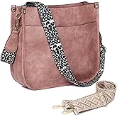 AUYOCO Vegan Leather Crossbody Bags for Women, Crossbody Purse with Guitar Strap Zipped Pockets Handbag Shoulder Bag