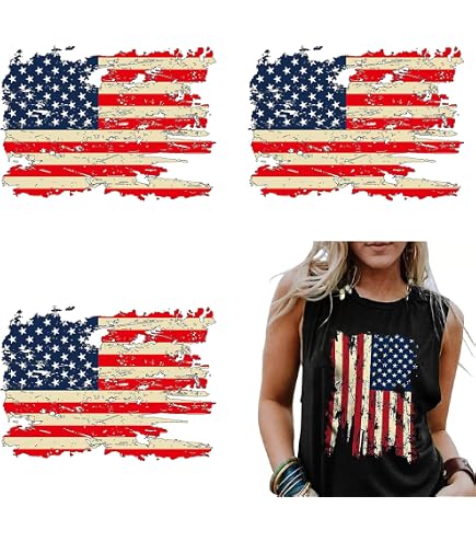 American Flag Iron-On Patch - Large 10.2x5.9 Inch Heat Transfer For Jackets, Jeans & Gear