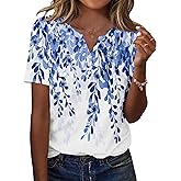 Zeagoo Shirts for Women Casual Short Sleeve Floral Blouses Summer Top Business Work Clothes