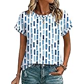 Zeagoo Womens Tops Short Sleeve Cute Summer Blouses Crew Neck Dressy Casual T Shirts Work Clothes S-2XL