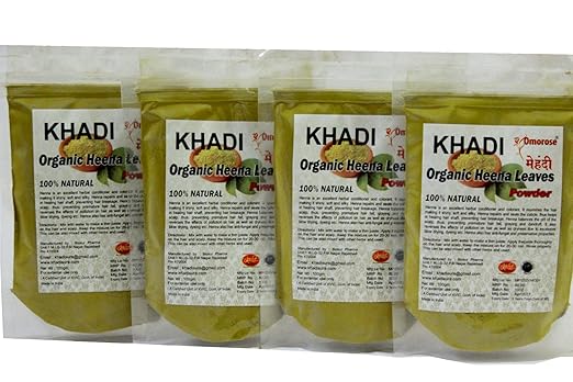 KHADI Omorose Mehendi Hena Leaves Powder -Pack of 4 x 100 g