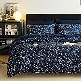 Wake In Cloud - Constellation Comforter Set, Celestial Space Star Galaxy Astrology, Soft Lightweight Bedding for Teen Kids Boys Girls, 3 Pieces, Navy Blue, King Size