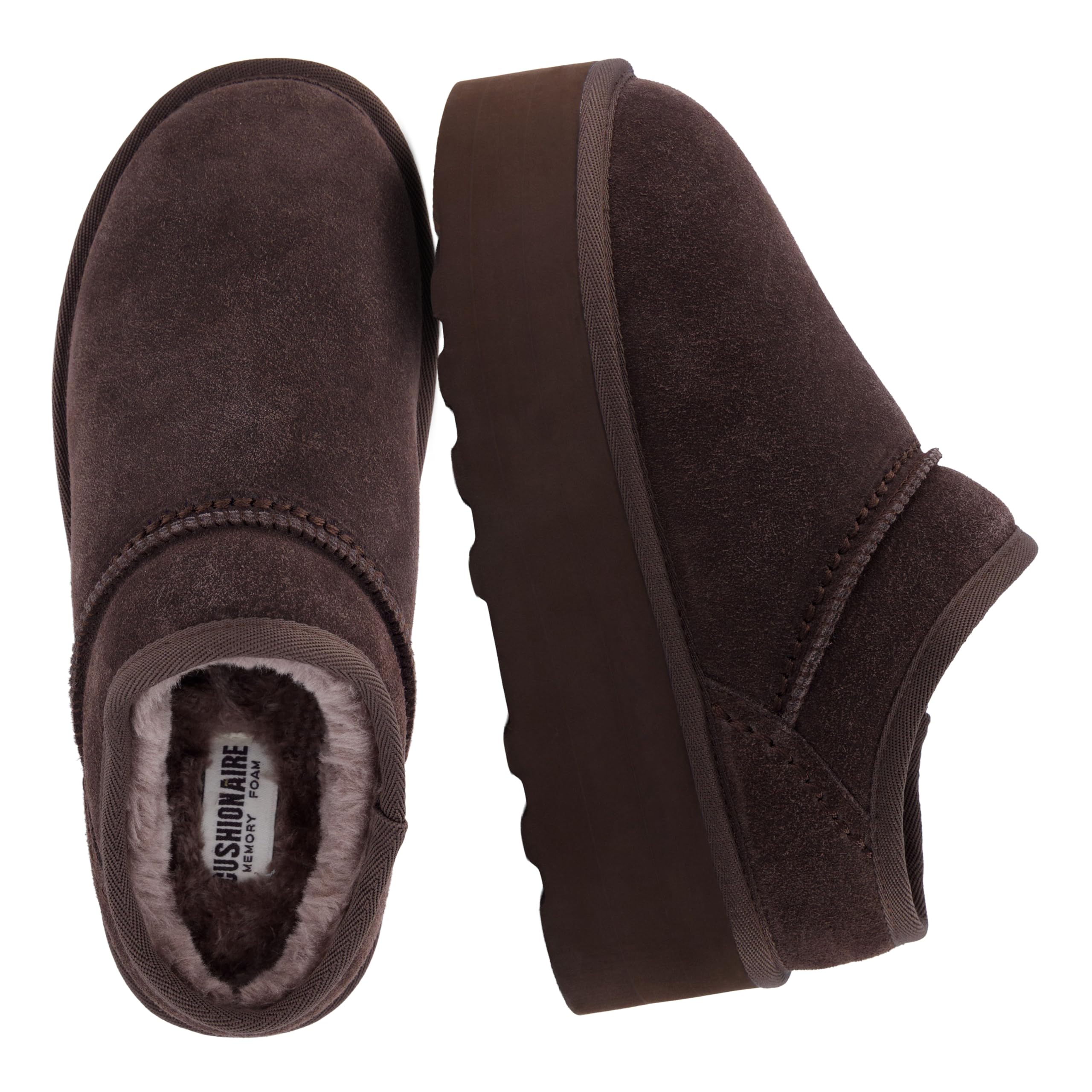 CUSHIONAIRE Women's Huggy Genuine Suede cozy mule