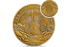 IELCJJ Christian Challenge Coin - The Lord is My Rock Faith Christian Coin Psalm 18:2 Religious Prayer Divine Fortress Coin I