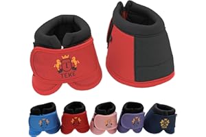 T TEKE Horse Bell Boots with No-turn Design, 2520D Ballistic Fabric Outershell Plus Tough a Middle Patch, Quality Velcro Covered by Fabric ensures Wear-resistant