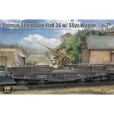 BT-044 1/35 Scale German 88mm Gun Flak 36 W/SSys Wagon Plastic Model Kit