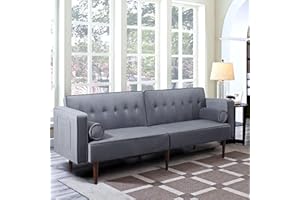 NicBex Memory Foam Coach with Convertible Velvet, Tufted Cushion, Tool-Free Assembly, Modern Stylish Futon Set for Small Apartment, Living Space, Office Sofas, Dark Grey
