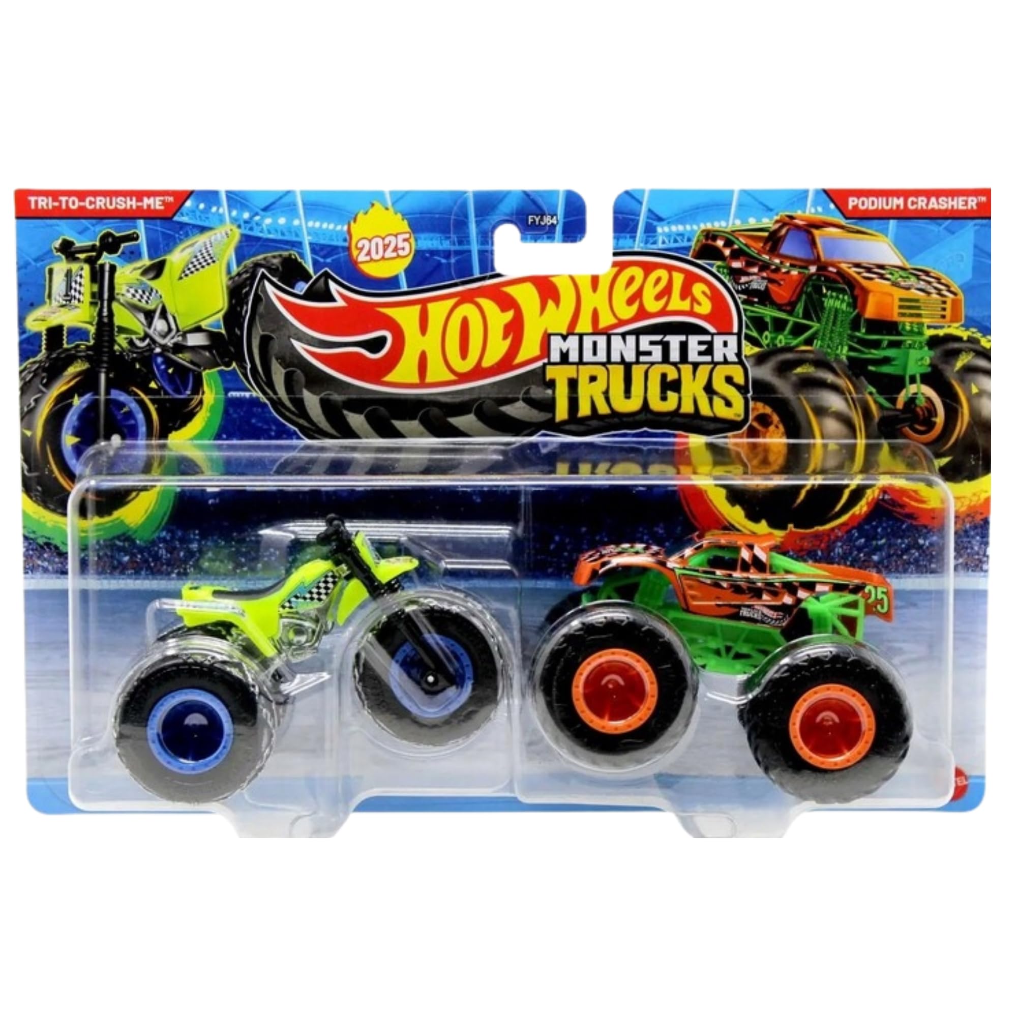 Hot Wheels Monster Trucks Demolition Doubles (Tri-To-Crush-Me & Podium Crasher JCC70)