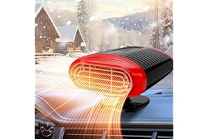 JOTUPLUN Portable 2 in 1 Car Heater for Defogging and Defrosting, Fast Heating and Cooling System, 360° Rotatable Windscreen Defogger, Car Heater Universal Plug in Cigarette Lighter for Cars SUVs Trucks RVs