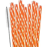 Dakoufish Replacement Straws for StanleylOwalalHydro Jug 40oz 30oz Tumbler,10 Pack 12 Inch Orange Reusable Straws With Cleaning Brush For Stanley Simple Modern Cup,Dishwasher Safe.