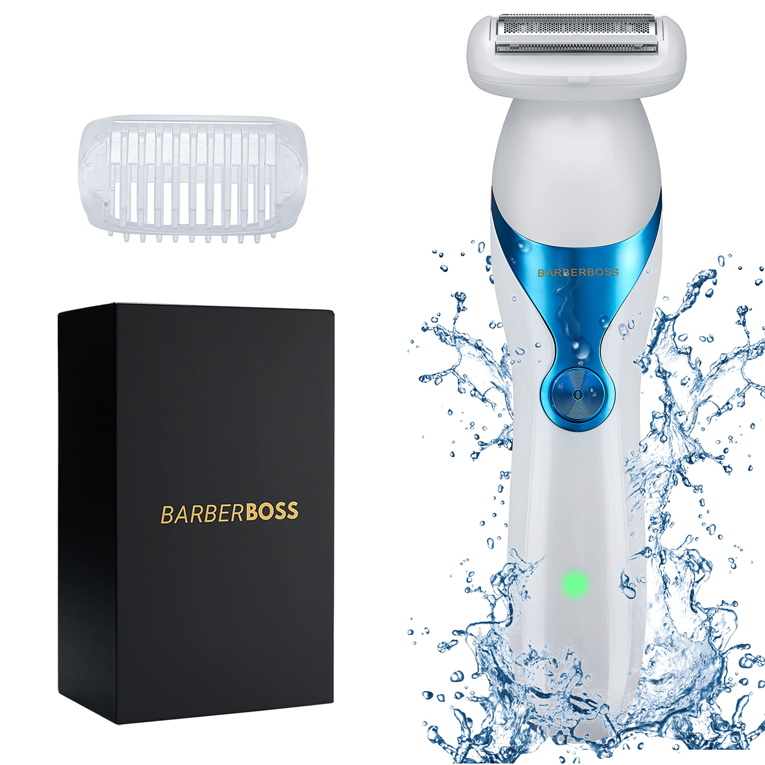 BarberBoss Electric Lady Shaver - Cordless Grooming for Body, Under Arm, Leg, Women's Razor, Wet & Dry Use, Showerproof Design, and Bikini Trimmer QR-8081
