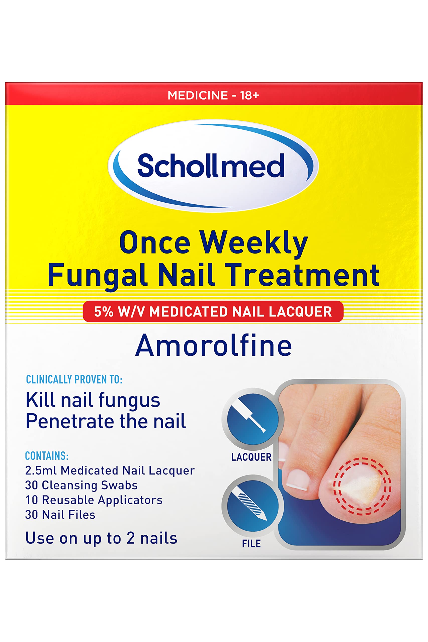 Schollmed Once Weekly Fungal Nail Treatment - Clinically Proven Fungal Nail Infection Treatment with Amorolfine, 2.5 ml