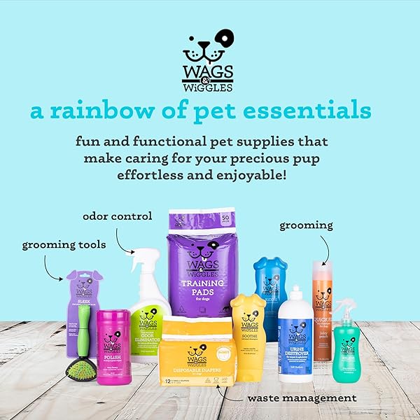 WAGS & WIGGLES STAIN & ODOR REMOVER SPRAY – PET CARPET CLEANER FOR STAINS, OXYGEN-POWERED CLEANER FOR DOG & CAT URINE, DEODORIZER WITH CLEAN SCENT, PET ODOR ELIMINATOR FOR HOME, 32 FL OZ