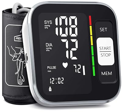 Blood Pressure Monitor Upper Arm Digital Blood Pressure Machine for Home Use with Backlit Display 8.7"-15.7" Cuff with Storage Bag