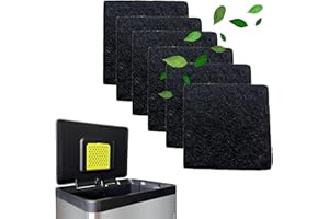 xcivi 6-Pack Replacement Activated Carbon Odor Filter Refills Deodorizers for EKO Trash Can, Carbon Odor Filters for Kitchen Trash Can with Lid, Carbon Odor Filters for Stainless Steel Waste Bin