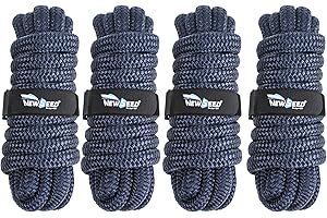 MALZE Dock Lines Nylon Rope Dock Lines for Boats Double Braided 4 Pack 15' Boat Accessories Marine 3/8" 1/2" 5/8" Diameter(Navy Blue, 15'-1/2")