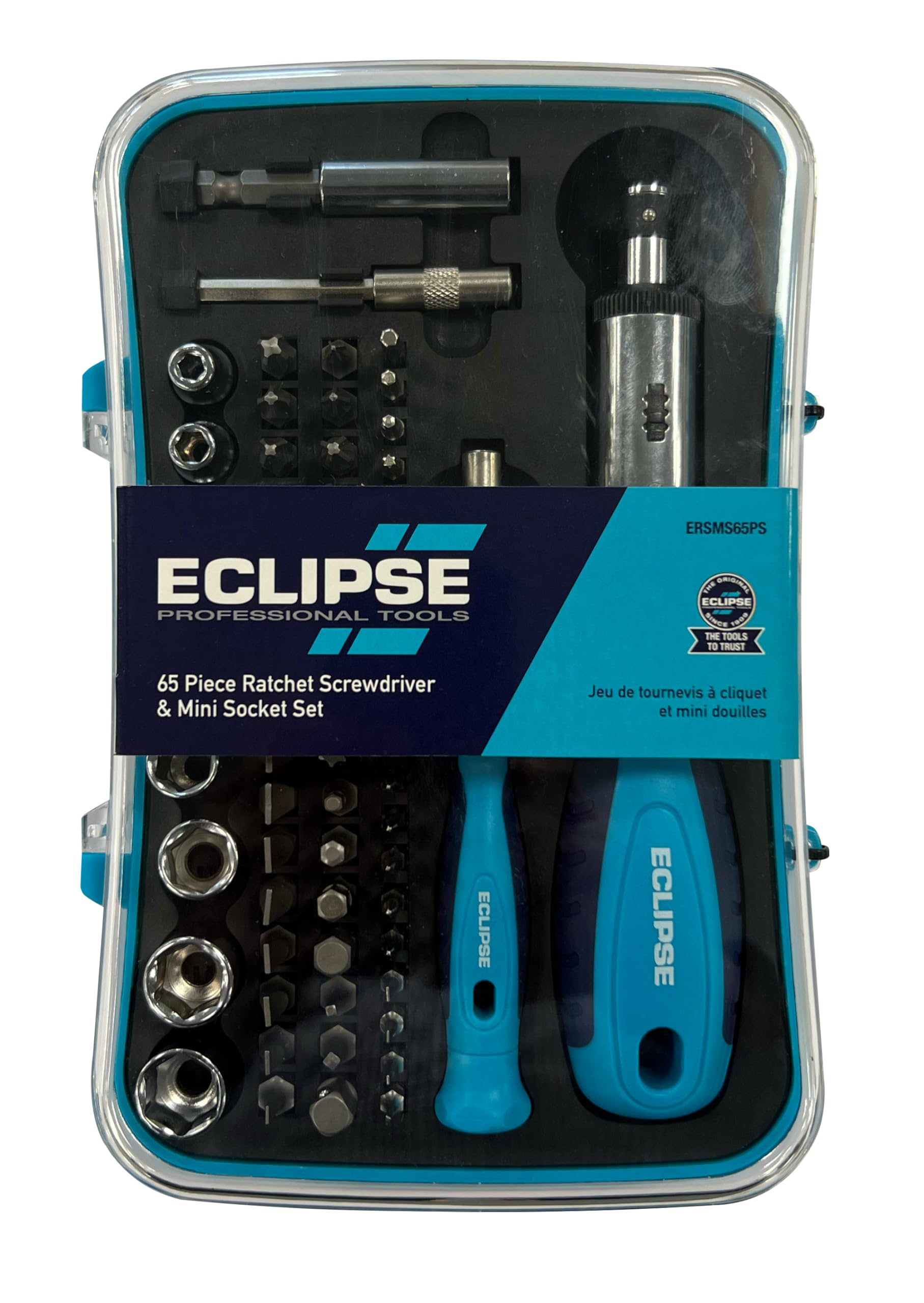 Eclipse Professional Tools ERSMS65PS 65 Piece Ratchet Screwdriver & Mini Socket Set
