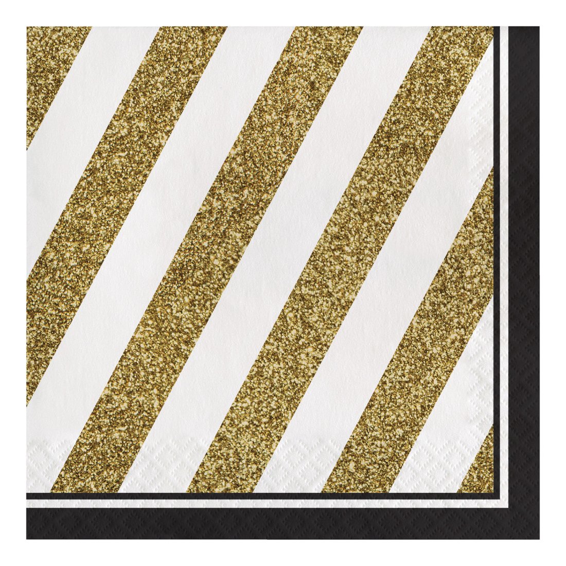 Creative Converting 317536 16 Count Paper Lunch Napkins, Black and Gold