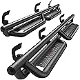 OEDRO 6'' Running Boards Compatible with 2007-2018 Chevy Silverado/GMC Sierra 1500 & 2007-2019 2500HD 3500HD Crew Cab, Bolt-on Drop Side Steps Rails, Black Powder Coated Nerf Bars (Incl. Diesel Model)