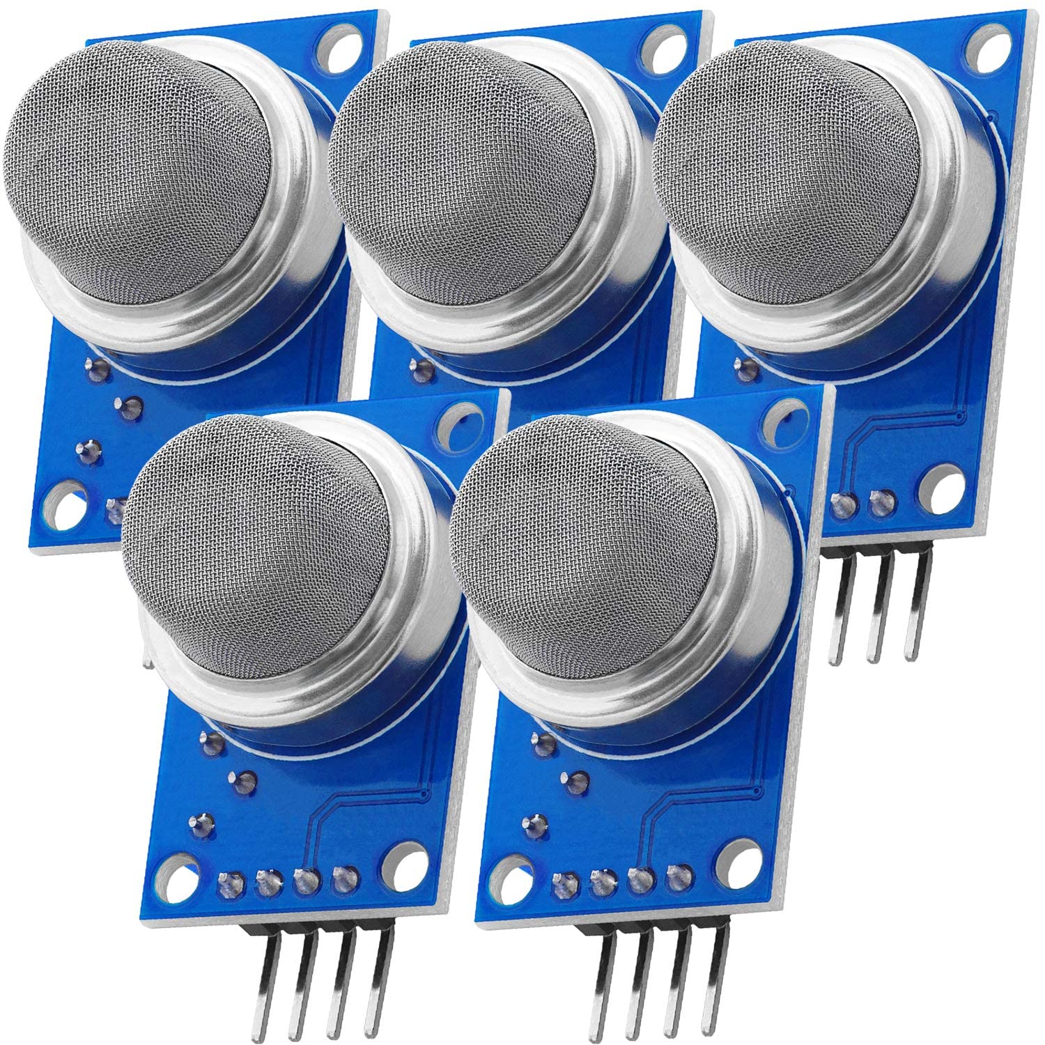 AZDelivery 5 x MQ-135 MQ135 Air Quality Gas Smoke Detection Sensor Module Compatible with Arduino and Raspberry Pi, Including E-Book!