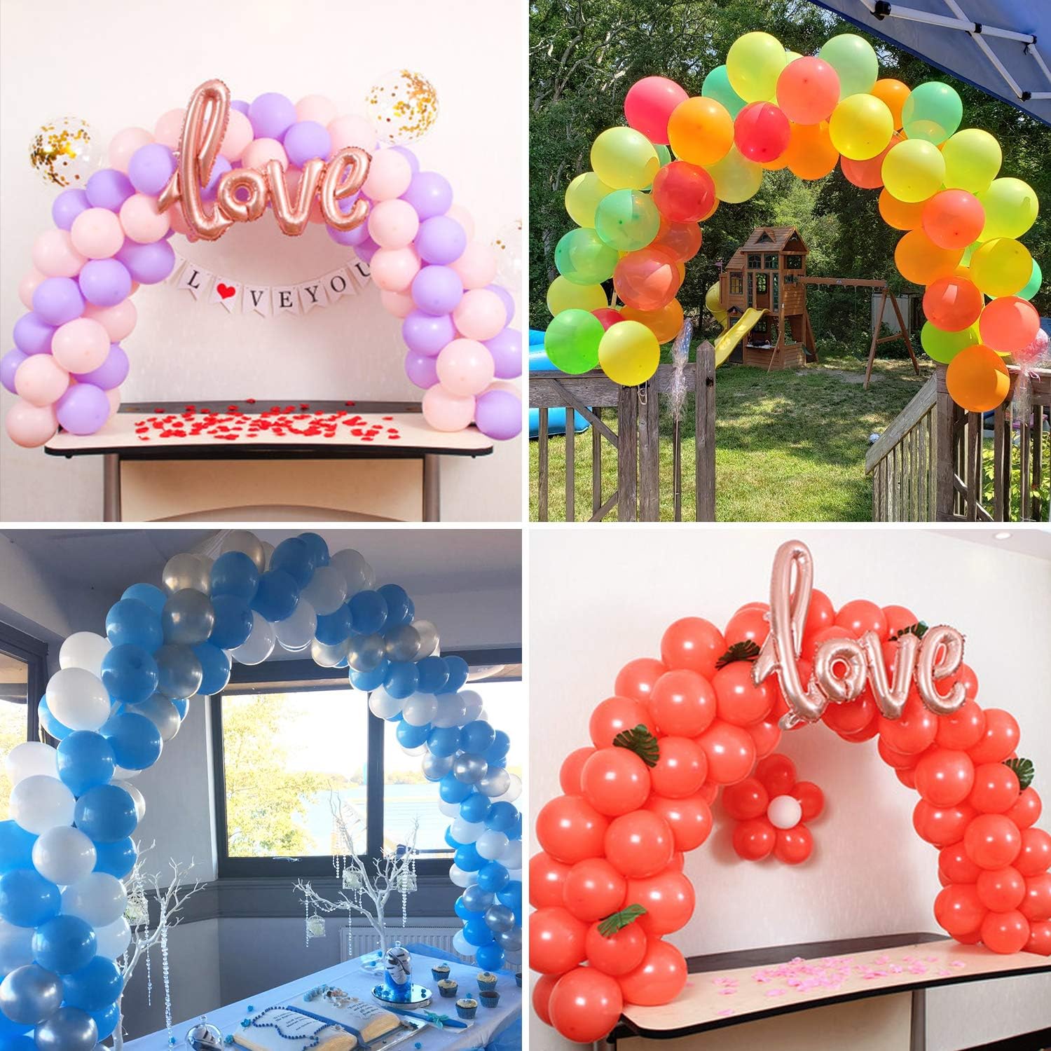 AXHJ 13Ft Adjustable Balloon Arch Stand Kit, New Reusable Table balloon arch kit with base High Strength Glass Fiber Pole for DIY Party Wedding Birthday Baby Shower Xmas Festival Decorations: Toys & Games