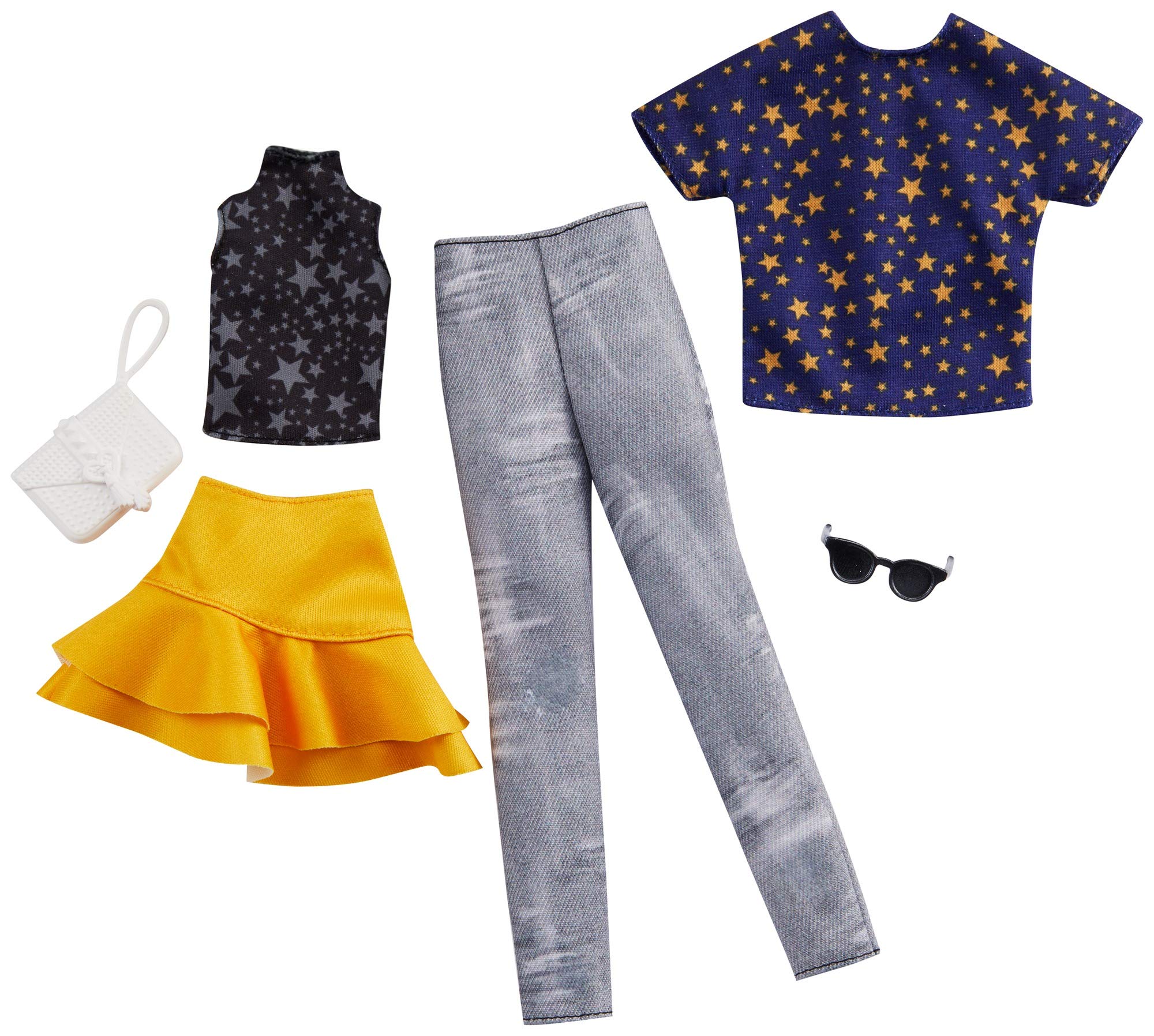 Barbie Fashion Pack with 1 Outfit for Barbie Doll and 1 for Ken Doll Includes 1 outfit and 1 accessory for Barbie doll and 1 outfit and 1 accessory for Ken doll