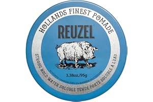Reuzel Blue Strong Hold Pomade,Strong Hold Pomade For High Shine Look Water Soluble With A Vanilla Scent - 3.38oz/95g